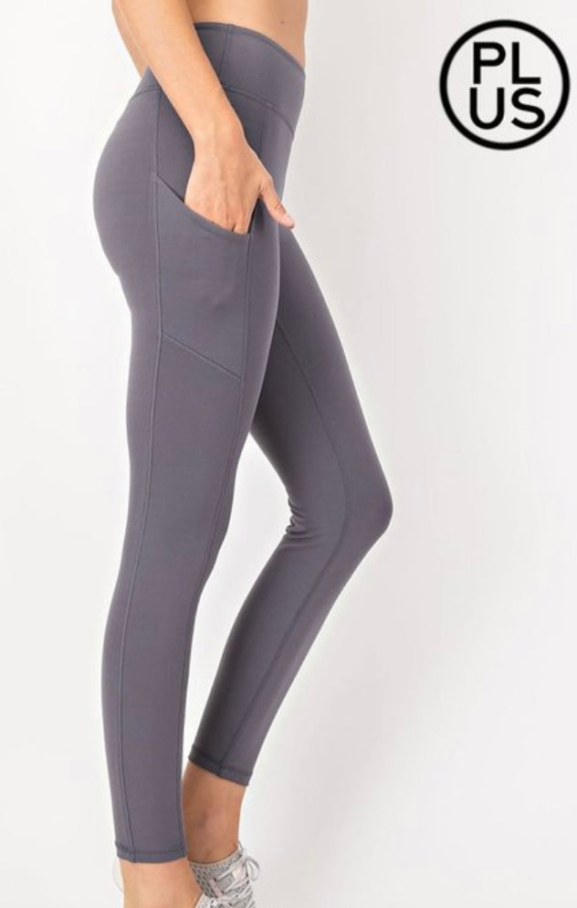 Curvy Size-Leggings: Charcoal